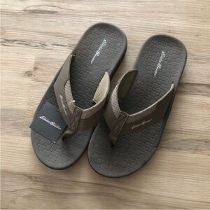 Eddie Bauer Greeish Brown Flip Flops